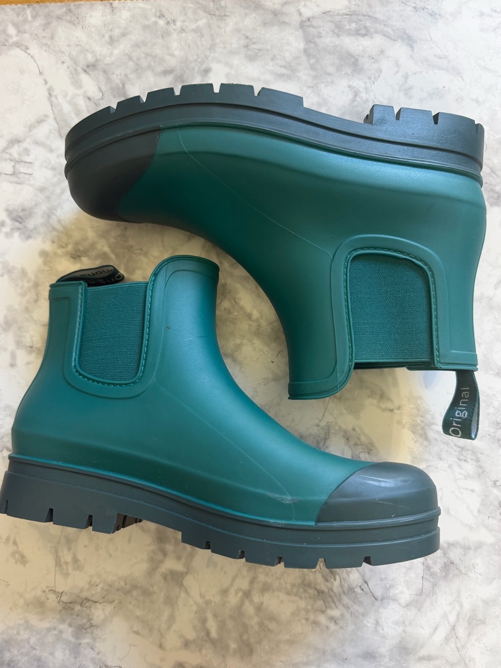 Planone Original Green Chelsea Rain Ankle Boots